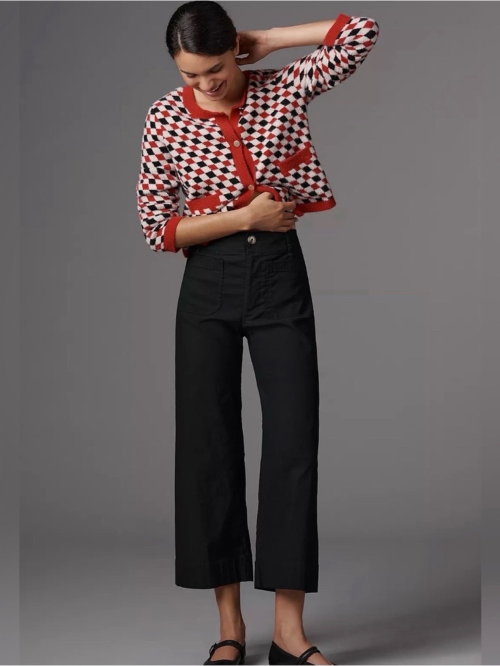 Maeve The Colette Wide Leg High Rise Cropped Pant Womens size 33